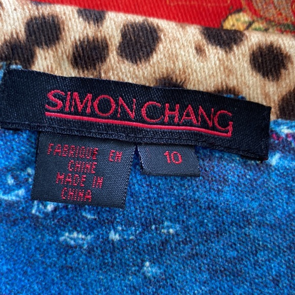 Women’s Simon Chang Sz10 Maxi coat-multicolored Asian print. Belted w/pockets. - Picture 7 of 10